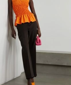 DRIES VAN NOTEN Clothing Orange 'Cordoba' Smocked Peplum Top 6 DRIES VAN NOTEN Clothing Orange 'Cordoba' Smocked Peplum Top