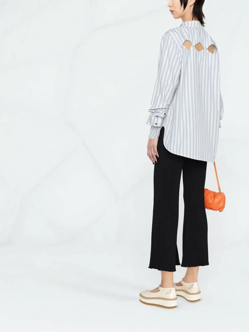 Ganni 'Oversized Striped Cut Out Detail Shirt' New In 5 Ganni 'Oversized Striped Cut Out Detail Shirt' New In