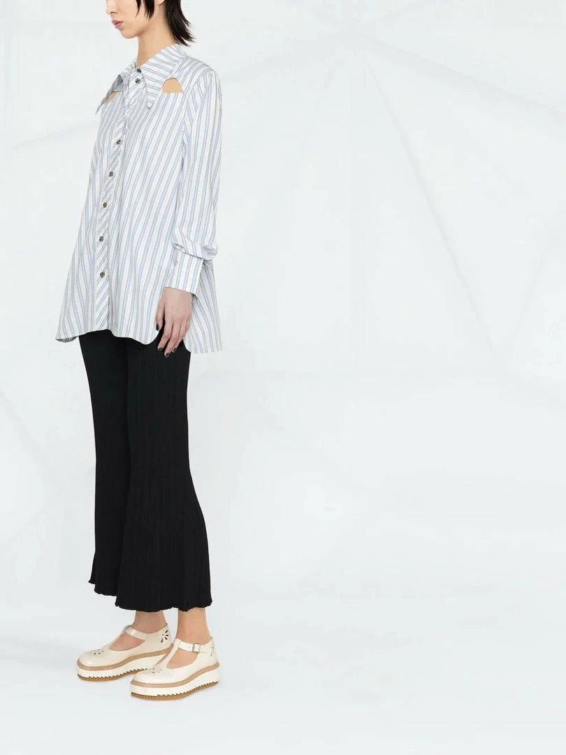 Ganni 'Oversized Striped Cut Out Detail Shirt' New In 6 Ganni 'Oversized Striped Cut Out Detail Shirt' New In