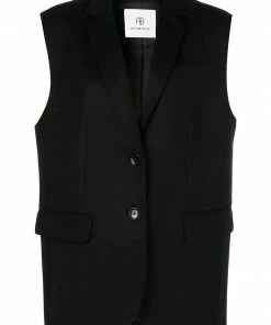 Anine Bing Oversized 'Tay' Wool Sleeveless Blazer New In