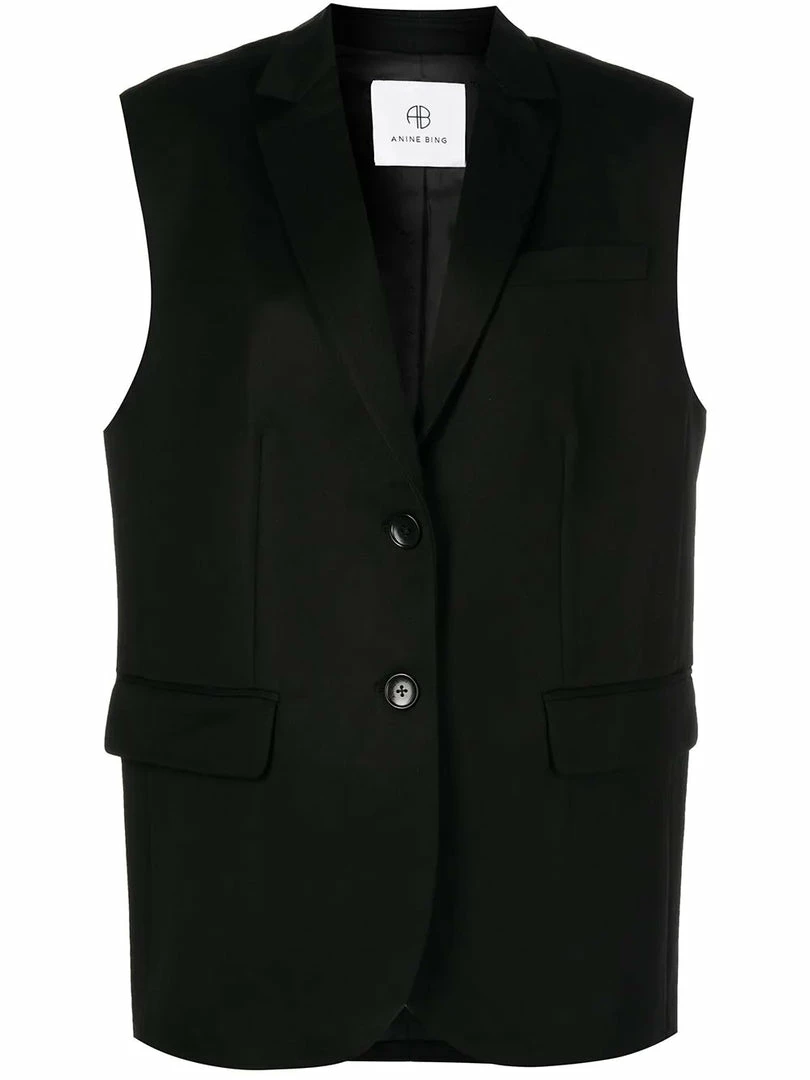Anine Bing Oversized 'Tay' Wool Sleeveless Blazer New In 3 Anine Bing Oversized 'Tay' Wool Sleeveless Blazer New In