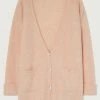 American Vintage Clothing Light Pink Oversized ‘East’ Melange Knit Cardigan