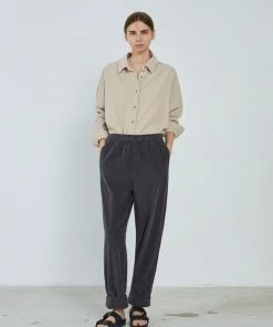 American Vintage Clothing Faded Grey 'Padow' Corduroy Trousers