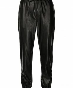 Paige 'Viviette' Faux Leather Cropped Joggers Clothing
