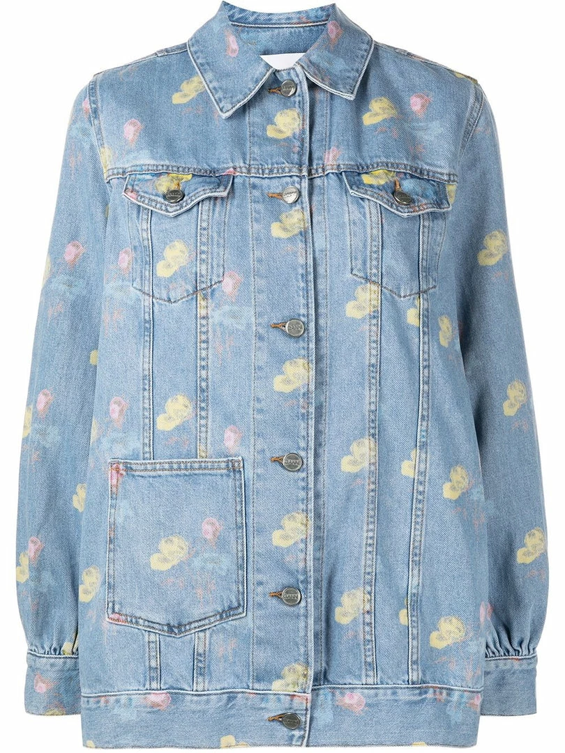Ganni 'Painted Floral Denim Jacket' 3 Ganni 'Painted Floral Denim Jacket'