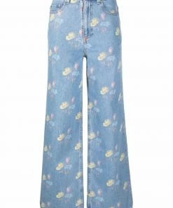 Ganni 'Painted Floral Jeans'