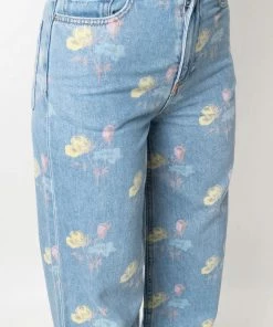 Ganni 'Painted Floral Jeans'