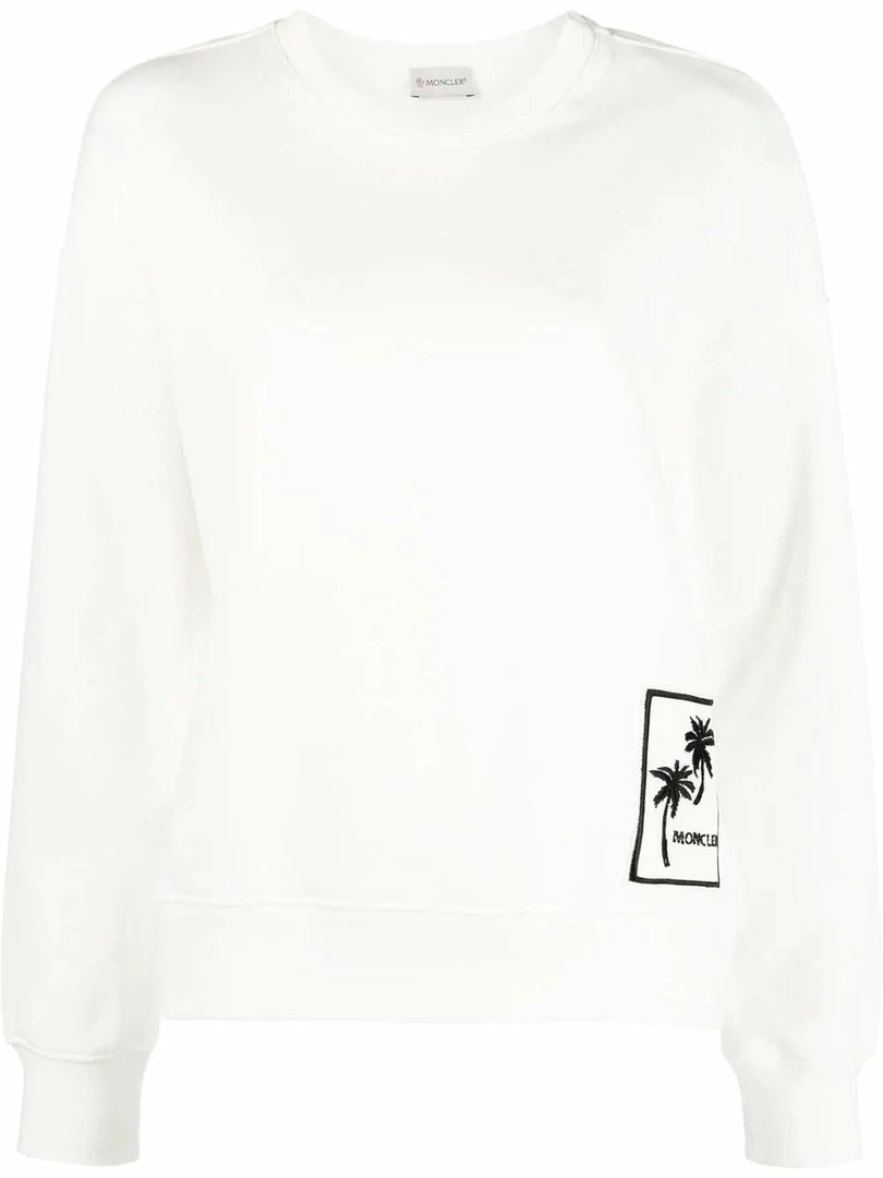 Moncler White 'Palm Tree Detail Sweatshirt' 3 Moncler White 'Palm Tree Detail Sweatshirt'