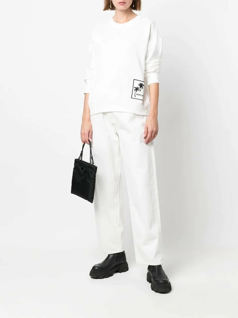 Moncler White 'Palm Tree Detail Sweatshirt' 4 Moncler White 'Palm Tree Detail Sweatshirt'