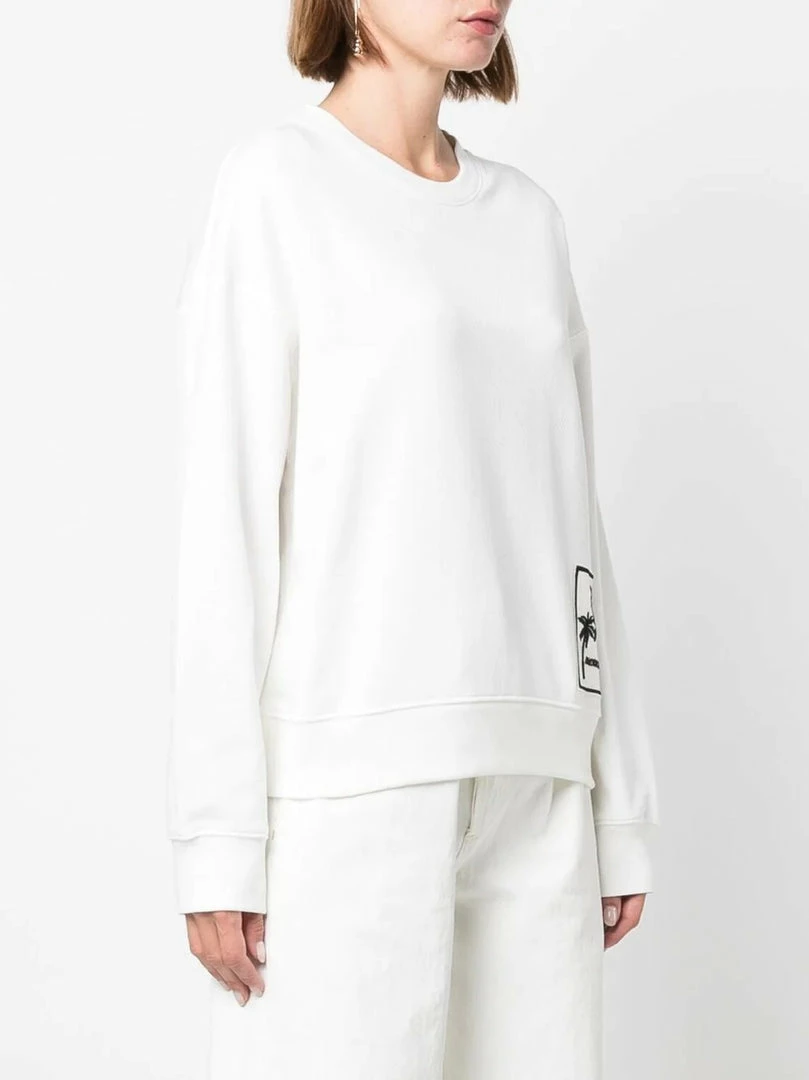 Moncler White 'Palm Tree Detail Sweatshirt' 5 Moncler White 'Palm Tree Detail Sweatshirt'