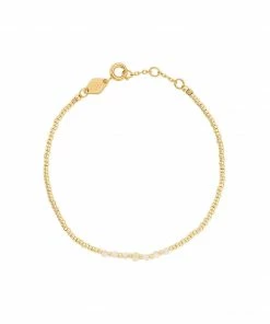 ANNI LU Accessories Pearl Toned 'Bead & Gem 22' Bracelet