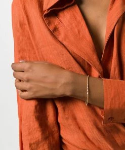 ANNI LU Accessories Pearl Toned 'Bead & Gem 22' Bracelet