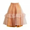 Rabens Saloner Mustard 'Pilar' Layered Organza Skirt Clothing