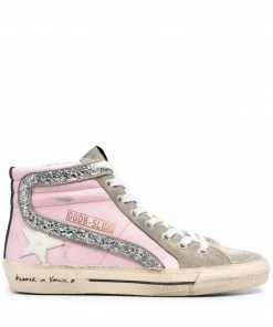 Golden Goose Shoes Pink 'Slide' High Top Trainers