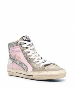 Golden Goose Shoes Pink 'Slide' High Top Trainers