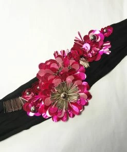 DRIES VAN NOTEN Accessories Pink ‘Goodie’ Embellished Fabric Necklace