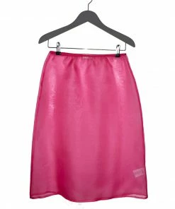 DRIES VAN NOTEN Pink ‘Sola’ Sheer Midi Skirt