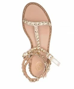 ASH 'Play' Gold Studded Sandals