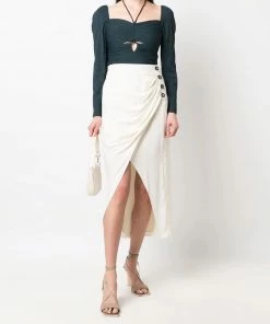 Self Portrait Clothing 'Pleated Tie Neck Top'