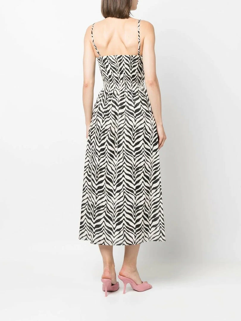 Faithfull The Brand Printed 'Nolie' Shirred Midi Dress Clothing 6 Faithfull The Brand Printed 'Nolie' Shirred Midi Dress Clothing