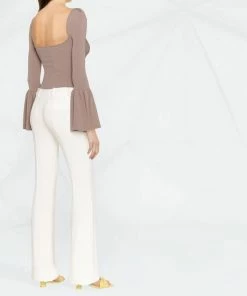 Self Portrait 'Ribbed Knit Bow Bust Top' New In