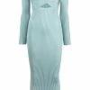 Self Portrait 'Ribbed Knit Crossover Bust Midi Dress'