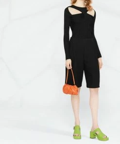 Self Portrait 'Ribbed Knit Cut Out Top'