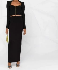 Self Portrait New In 'Ribbed Knit Maxi Skirt'
