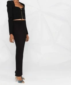 Self Portrait New In 'Ribbed Knit Maxi Skirt'