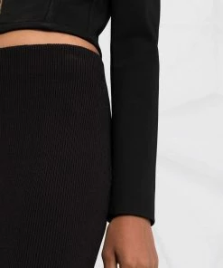 Self Portrait New In 'Ribbed Knit Maxi Skirt'