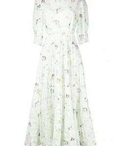 Rixo London 'Agyness' Illustrated Tie Back Midaxi Dress