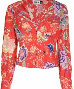 Rixo London 'Azra' Button Front Floral Blouse
