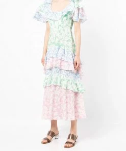 Rixo London 'Benita' Floral Ruffled Midi Dress 19 Rixo London 'Benita' Floral Ruffled Midi Dress