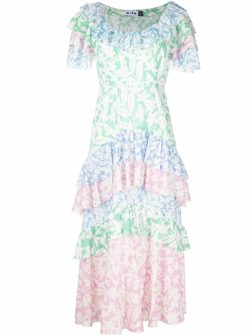 Rixo London 'Benita' Floral Ruffled Midi Dress 8 Rixo London 'Benita' Floral Ruffled Midi Dress