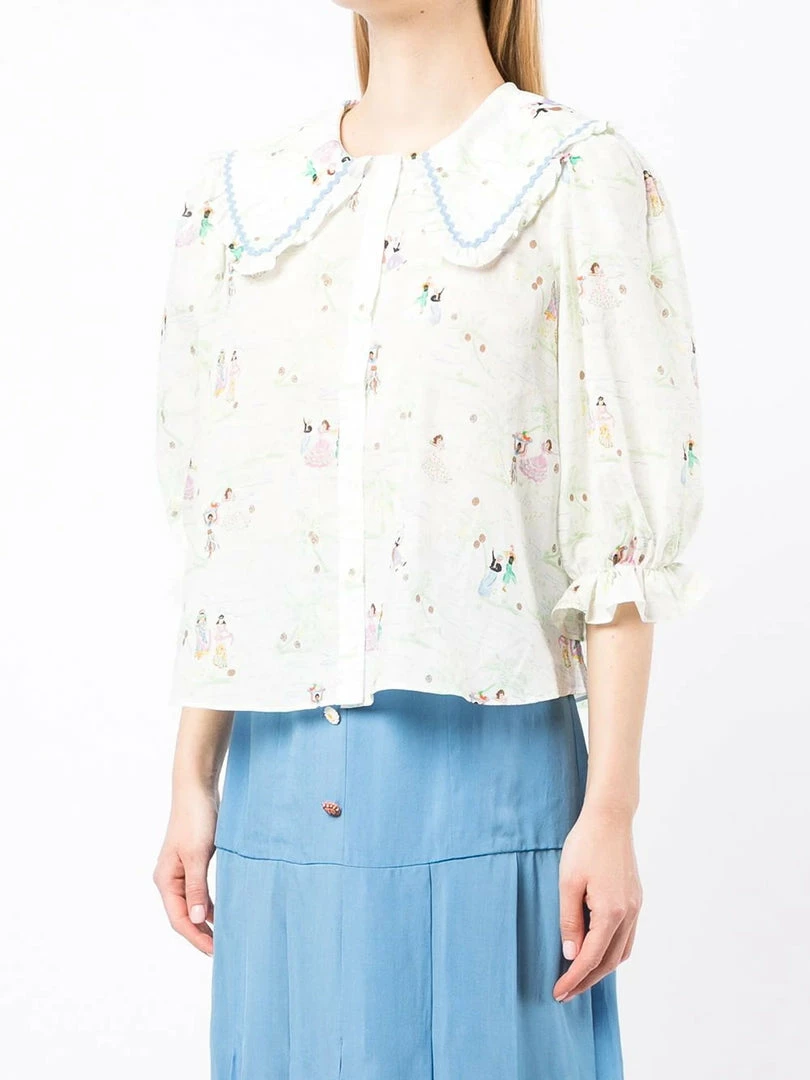 Rixo London 'Dallas' Illustrated Shirt 10 Rixo London 'Dallas' Illustrated Shirt