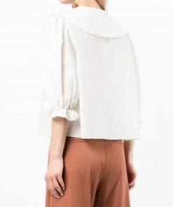 Rixo London 'Dallas' Embroidered Collar Shirt