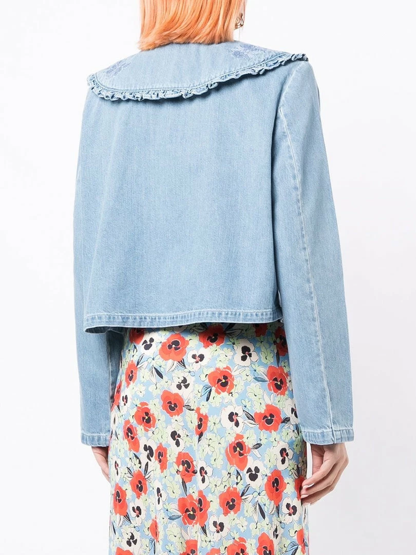 Rixo London 'Debbie' Embroidered Denim Shacket 6 Rixo London 'Debbie' Embroidered Denim Shacket