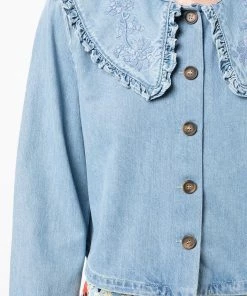 Rixo London 'Debbie' Embroidered Denim Shacket 11 Rixo London 'Debbie' Embroidered Denim Shacket