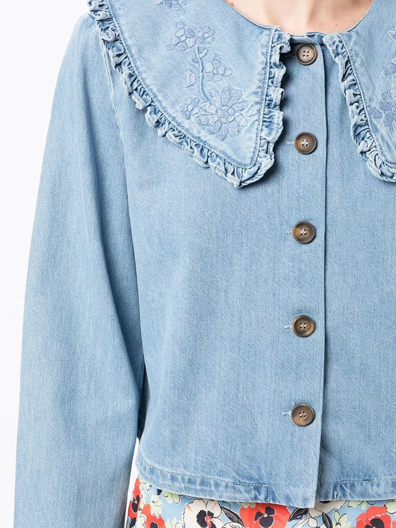 Rixo London 'Debbie' Embroidered Denim Shacket 7 Rixo London 'Debbie' Embroidered Denim Shacket