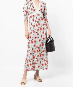 Rixo London 'Gemma' Pansy Floral Midi Dress
