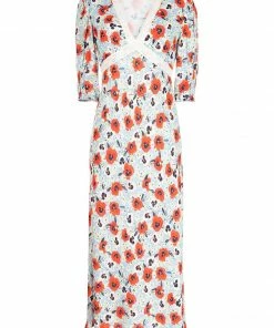 Rixo London 'Gemma' Pansy Floral Midi Dress