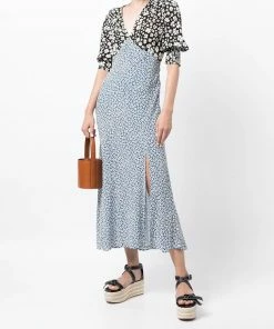 Rixo London 'Martha' Contrast Floral Midi Dress