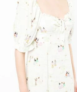 Rixo London 'Montenegro' Illustrated Midi Dress