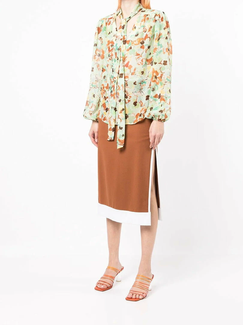 Rixo London 'Moss' Sheer Pussy Bow Floral Blouse 10 Rixo London 'Moss' Sheer Pussy Bow Floral Blouse