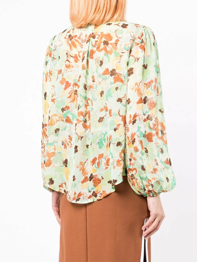 Rixo London 'Moss' Sheer Pussy Bow Floral Blouse 11 Rixo London 'Moss' Sheer Pussy Bow Floral Blouse