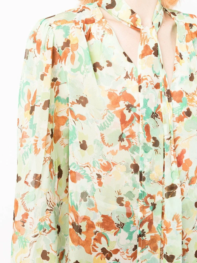 Rixo London 'Moss' Sheer Pussy Bow Floral Blouse 12 Rixo London 'Moss' Sheer Pussy Bow Floral Blouse