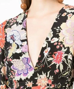 Rixo London 'Rose' Open Back Floral Midi Dress