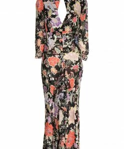 Rixo London 'Rose' Open Back Floral Midi Dress