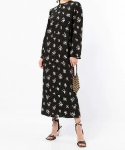Rixo London 'Selena' Back Tie Floral Midi Dress