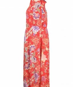 Rixo London 'Valerie' Neck Tie Floral Midi Dress